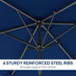 6.5x9.6ft Rectangle Aluminum Tilt Patio Umbrella, Garden Market Parasol, Outdoor Sunshade Canopy with Crank, Navy Blue