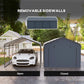 Metal Carport, Heavy Duty Garage Car Shelter with Galvanized Metal Roof and Removable Sidewalls, Light Grey