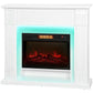 41 Inch Electric Fireplace with Mantel, 1400W Fireplace Heater with Adjustable 3D Flame Effect for Living Room, White