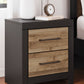 Vertani - Black / Honey Brown - Two Drawer Night Stand