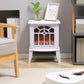 Electric Fireplace Heater, Freestanding Fireplace Stove with Realistic Flame and Overheat Protection, 750W/1500W, White