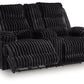 Rhine Falls - Onyx - Double Reclining Power Loveseat With Console - Forward Furniture