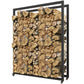 Outdoor Firewood Rack with Wheels Heavy Duty Steel Wood Log Storage Stacker for Fireplace, Black