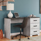 Shawburn - Home Office Desk - White / Dark Charcoal Gray