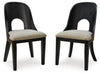 Rowanbeck - Dining Upholstered Side Chair (Set of 2) - Gray / Black