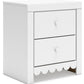 Mollviney - White - Two Drawer Night Stand