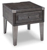 Todoe - Rectangular End Table - Dark Gray
