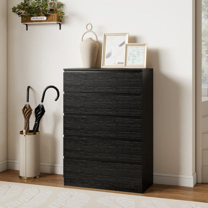 5-Drawer Dresser Chest of Drawers - Black