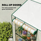 Portable Mini Greenhouse Green House with 3 Tier Shelves, Reinforced PE Cover, Roll-up Doors, 56.3"x18.1"x59.4", White