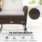 Outdoor Wicker Rattan Rocking Chair Patio Rocker with Thick Cushions for Garden Backyard Porch, Light Mixed Brown