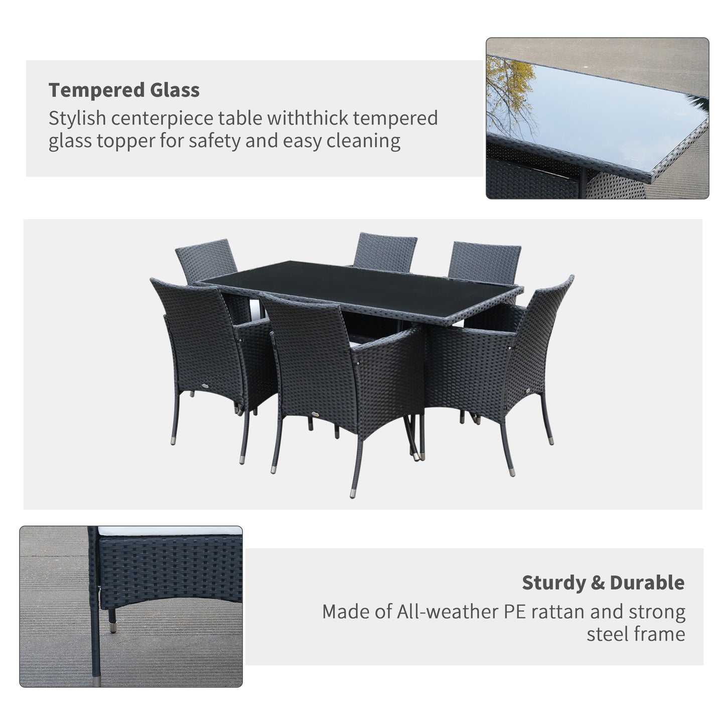 Garden Dining Set with Cushions