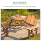 6 Person Round Picnic Table Bench Set with Umbrella Hole, Wood Patio Table with 3 Built-in Benches for Garden, Deck, Backyard, Brown