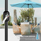 10' x 8' Round Market Umbrella, Patio Umbrella with Crank Handle and Tilt, Outdoor Parasol for Garden, Sky Blue