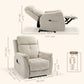 Manual Recliner Chair with Vibration Massage, Reclining Chair for Living Room with Side Pockets, Beige