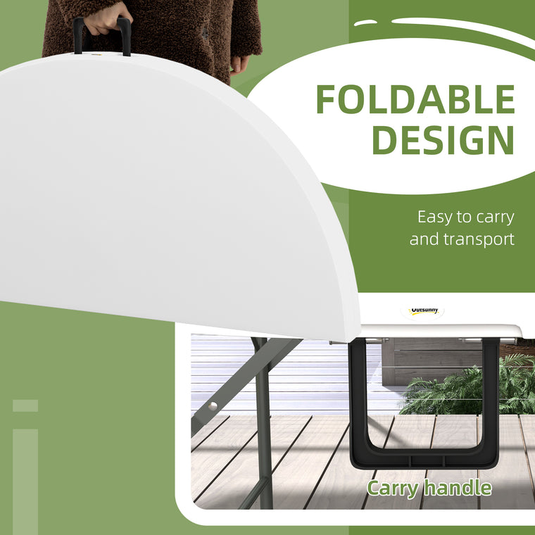 48" Round Folding Banquet Table with Metal Frame