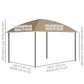 10' x 10' Outdoor Hardtop Gazebo Canopy with UV60+ Polycarbonate Roof, Steel Frame, Central Hook, Curtains, Khaki