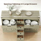 Sideboard Buffet Cabinet, 55" Farmhouse Kitchen Cabinet with 4 Barn Doors, 6 Drawers and 2 Adjustable Shelves, Grey