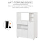 Compact Kitchen Pantry Cabinet Server Hutch Storage Buffet with Microwave Oven Stand Drawer and Shelves, White