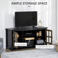 TV Stand for TVs up to 55 Inches, TV Cabinet with Adjustable Shelves and Cable Holes, TV Bench for Living Room, Black