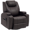 Swivel Massage Recliner with 8 Vibration Points - Brown