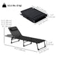 2pcs Folding Lounge Chair, Adjustable Chaise Lounge with Headrest, Reclining Lounger Cot for Camping, Black