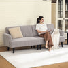 Modern Couch, 3 Seater Sofa, Corduroy Loveseat with Rubberwood Legs and Extra-Wide Seat, Light Grey