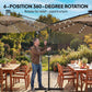 9.7 ft Cantilever Patio Umbrella with Solar Light, Garden Hanging Parasol with Cover, Tilt, Crank, Khaki