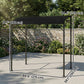 7' x 5' Garden Grill Canopy, BBQ Grill Gazebo Tent with Steel Frame and Hooks, Outdoor Sun Shade, Black