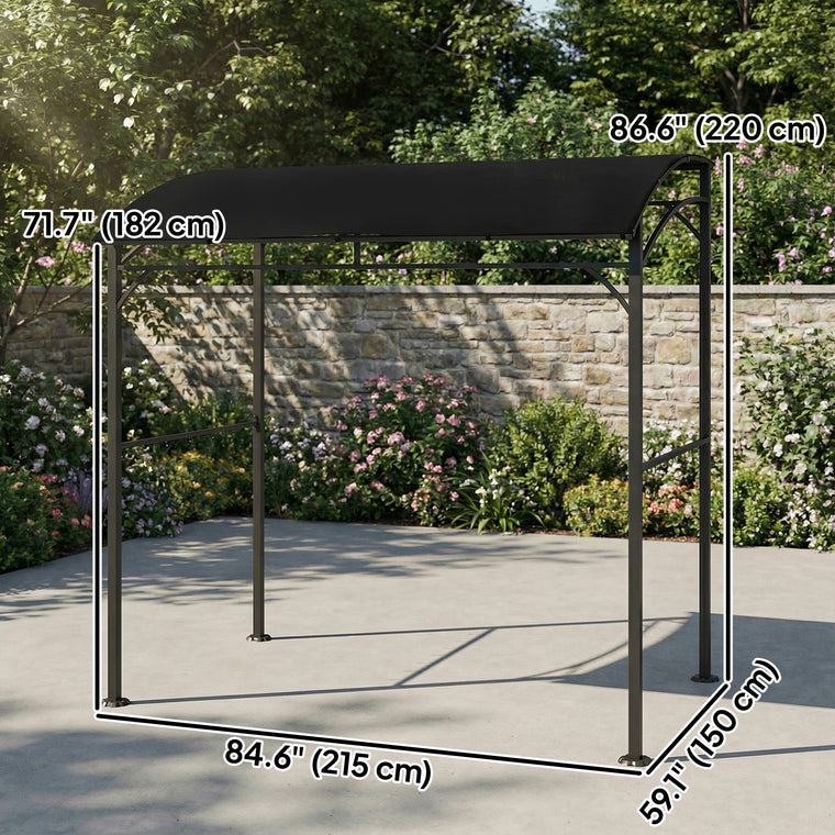 7' x 5' Black Grill Gazebo with Steel Frame & Hooks