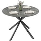 40" Round Kitchen Table for 4, Industrial Dining Table with Steel Legs for Dining Room, Distressed Grey