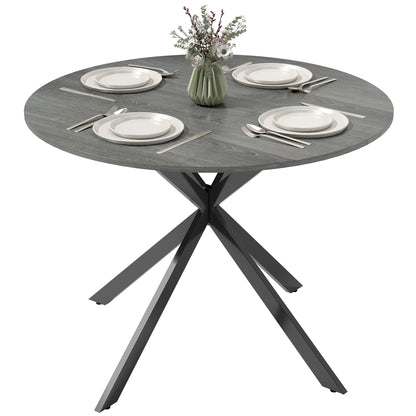 40" Round Industrial Dining Table for 4 - Distressed Grey