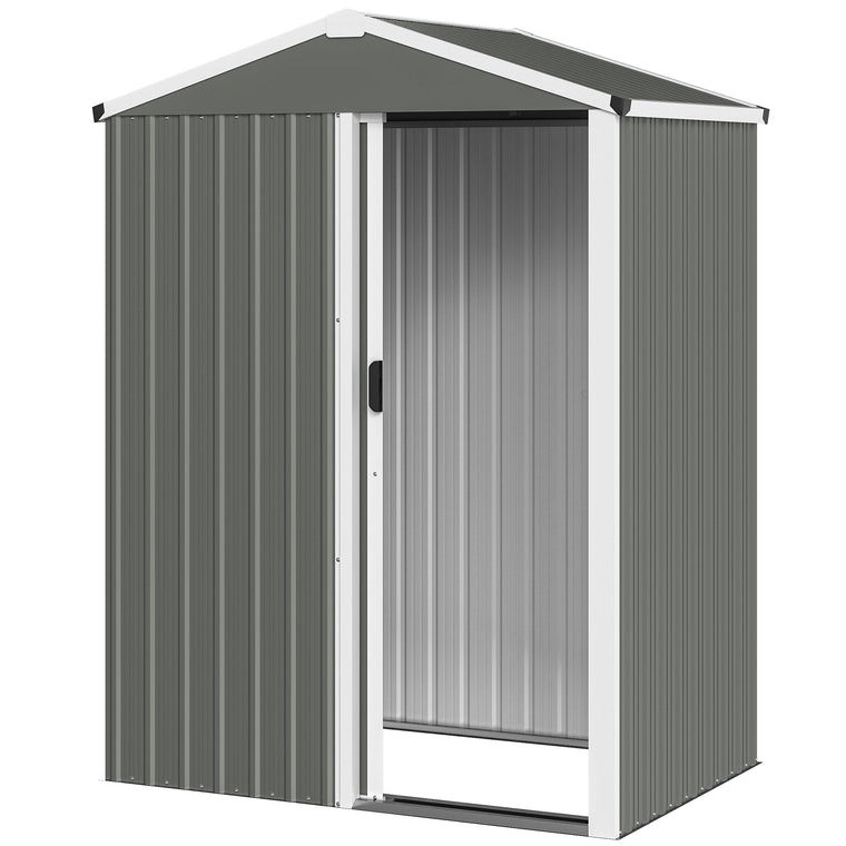 4.5' x 3' Waterproof Metal Garden Shed - Light Grey