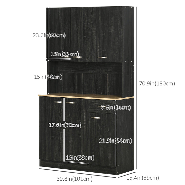 71" Buffet with Hutch and Microwave Stand