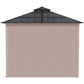 10' x 10' Outdoor Hardtop Gazebo Canopy w/ Double PC Roof, Steel Frame, Nettings, Curtains for Garden Lawn Deck, Khaki