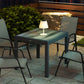 Extendable Dining Table, Rectangular Patio Outdoor Table with Aluminum Frame and Plastic Board Tabletop for Lawn, Grey
