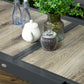 Extendable Dining Table, Rectangular Patio Outdoor Table with Aluminum Frame and Plastic Board Tabletop for Lawn, Grey