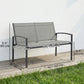 Outdoor Garden Bench, 44 in Metal Patio Garden Park Bench with Breathable Mesh Fabric, 528 lb Load Capacity, Grey