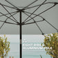 7.6FT Aluminum Patio Umbrella Parasol 8 Ribs Outdoor Market Umbrella with Crank, Push Button Tilt for Deck, Backyard and Lawn, Light Grey