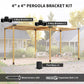 12PCS Pergola Kit, Pergola Brackets with 3-Way & 4-Way Corner Brackets for 4"x4" (Actual 3.6"x3.6") Lumber