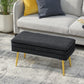 31" Storage Ottoman, Velvet End of Bed Bench with Steel Legs, Foot Stool with Storage for Bedroom, Living Room, Black