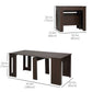 Extendable Dining Table, Expandable Kitchen Table for Small Spaces, Seats up to 6 People, Dark Brown