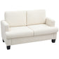 54.3" Loveseat Sofa, 2 Seater Sofa with Removable Cushions, Small Couch with Wood Frame for Living Room, Cream White