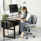 Computer Desk Chair, Armless Office Chair with Wide Padded Seat and Adjustable Height, Tilt Function, Grey