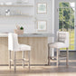 Modern Counter Bar Stools Tufted Upholstered Counter Chairs Set of 2 for Kitchen, Beige
