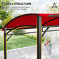 7' x 5' Garden Grill Canopy, BBQ Grill Gazebo Tent with Steel Frame and Hooks, Outdoor Sun Shade, Wine Red