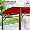 7' x 5' Wine Red Steel BBQ Grill Gazebo with Hooks