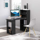 Modern Computer Desk with Storage Shelves, 47" Writing Table Workstation with Bookshelf for Home Office, Black