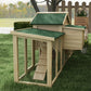 Wooden Chicken Coop, Outdoor Backyard Garden Large Rabbit Hutch with Nesting Box, Run, Ramp, Drawer