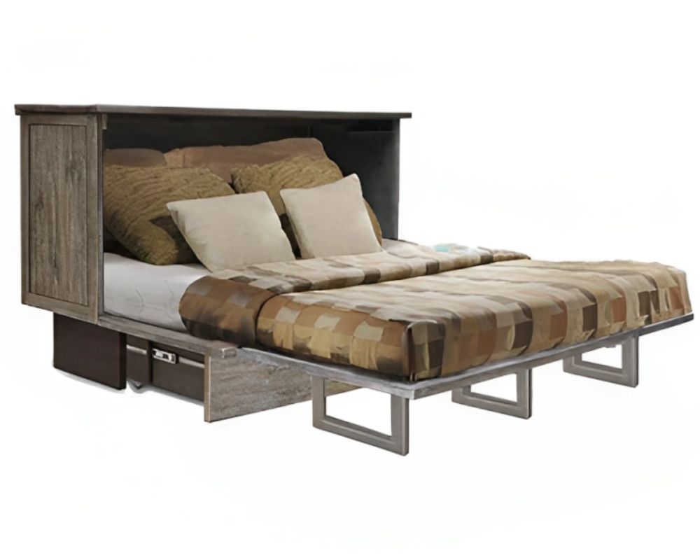 Stockholm Murphy Cabinet Bed in Brushed Grey 