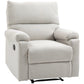 Manual Recliner Chair with Footrest - Cream White